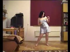 Chubby Wife Strips and Dances