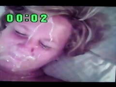 Chubby amateur wife gets great load on her face